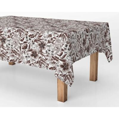 Exma Braun Blumen Anti-Flecken Tischdecke - 140cm x 25m Exma Braun Blumen Anti-Flecken Tischdecke - 140cm x 25m