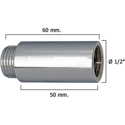 WOLFPACK LINEA PROFESIONAL - Estensione Rotonda Cromata 1/2" - Raccordo idraulico WOLFPACK LINEA PROFESIONAL - Estensione Rotonda Cromata 1/2" - Raccordo idraulico