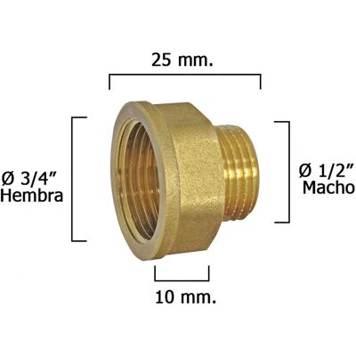 Wolfpack Linea Professionnelle - Rallonge de Réduction Hexagonale - 1/2" Mâle - 3/4" Femelle - 4cm - Raccord de plomberie - Publicité Wolfpack Linea Professionnelle - Rallonge de Réduction Hexagonale - 1/2" Mâle - 3/4" Femelle - 4cm - Raccord de plomberie - Publicité