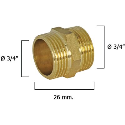 Wolfpack 04020039 Raccord de plomberie - Métal poli double 3/4" - Publicité Wolfpack 04020039 Raccord de plomberie - Métal poli double 3/4" - Publicité