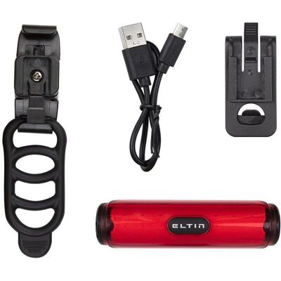Feu arrière vélo rechargeable USB Eltin - 50 lumens - Publicité Feu arrière vélo rechargeable USB Eltin - 50 lumens - Publicité