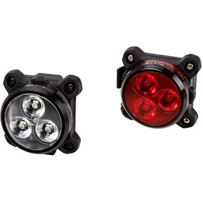 Set Luci Bicicletta Eltin - 120/20 Lumen - Nero Set Luci Bicicletta Eltin - 120/20 Lumen - Nero