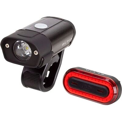 Set de Luces para Bicicleta Eltin - Delantera 400lm y Trasera 40lm Set de Luces para Bicicleta Eltin - Delantera 400lm y Trasera 40lm