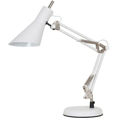 F-BRIGHT Lámpara de Mesa Industrial Blanca Ajustable - Luz de Escritorio F-BRIGHT Lámpara de Mesa Industrial Blanca Ajustable - Luz de Escritorio