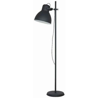 Lámpara de pie negra de metal F-BRIGHT con altura ajustable y foco Lámpara de pie negra de metal F-BRIGHT con altura ajustable y foco