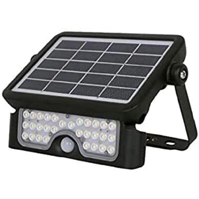 Proiettore LED Solare Electrobilsa - Sensore di movimento PIR - 5W 500Lm 4000K - Nero - Luce esterna Proiettore LED Solare Electrobilsa - Sensore di movimento PIR - 5W 500Lm 4000K - Nero - Luce esterna