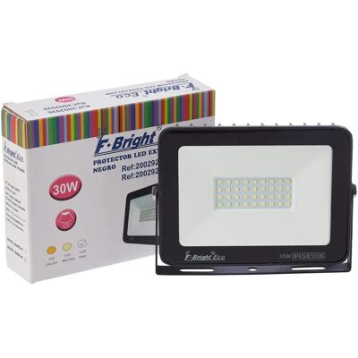 Fbright Eco 30W Proiettore LED Nero - Esterno IP65, 6500K Fbright Eco 30W Proiettore LED Nero - Esterno IP65, 6500K