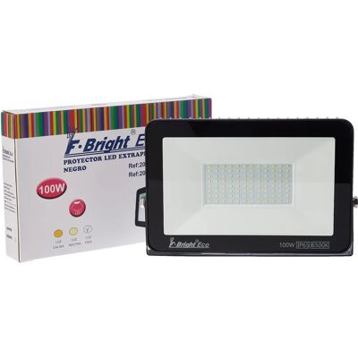 Electrobilsa Proyector LED ultraplano - IP65, 100W, 6500K, Negro Electrobilsa Proyector LED ultraplano - IP65, 100W, 6500K, Negro