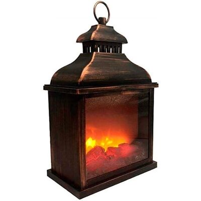 Lanterna camino vintage F-Bright - Effetto fiamma LED Lanterna camino vintage F-Bright - Effetto fiamma LED