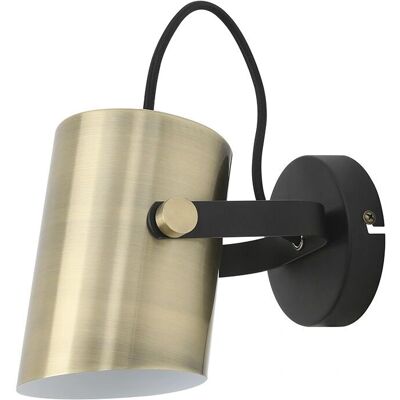 F BRIGHT Lampada da Parete Regolabile - Nero e Oro - E27 F BRIGHT Lampada da Parete Regolabile - Nero e Oro - E27
