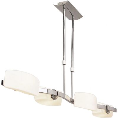 Inspired Lighting Lupa Telescopic Pendant - 4 Light G9 - Chrome / White Glass Inspired Lighting Lupa Telescopic Pendant - 4 Light G9 - Chrome / White Glass