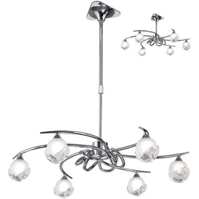 Inspired Lighting Fragma Telescopic Semi Flush Convertible 6 Light G9 - Ceiling Pendant Inspired Lighting Fragma Telescopic Semi Flush Convertible 6 Light G9 - Ceiling Pendant