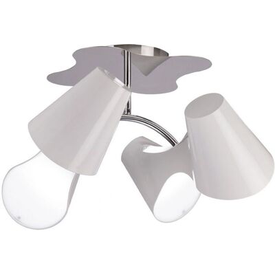 Inspired Lighting Inspired Mantra - Ora Ceiling 2 Arm 4 Light E27 - White Gloss, Acrylic, Chrome Inspired Lighting Inspired Mantra - Ora Ceiling 2 Arm 4 Light E27 - White Gloss, Acrylic, Chrome