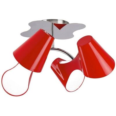 Inspired Lighting Inspired Mantra - Ora - Ceiling 2 Arm 4 Light E27 - Red - White Acrylic - Chrome Inspired Lighting Inspired Mantra - Ora - Ceiling 2 Arm 4 Light E27 - Red - White Acrylic - Chrome