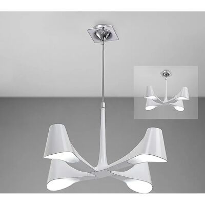 Inspired Lighting Ora Telescopic Convertible To Semi Flush 4 Light - White & Chrome Inspired Lighting Ora Telescopic Convertible To Semi Flush 4 Light - White & Chrome