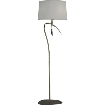 Lampada da terra Mara di Inspired Lighting - 4 Luci E27, Ottone Antico e Tessuto Bianco Avorio Lampada da terra Mara di Inspired Lighting - 4 Luci E27, Ottone Antico e Tessuto Bianco Avorio