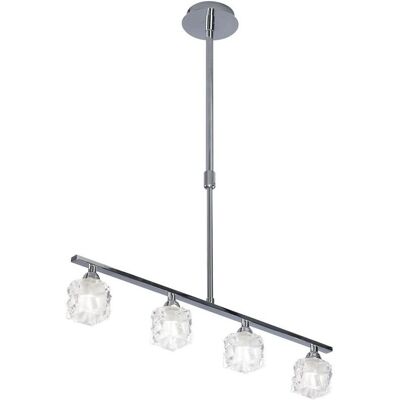 Inspired Lighting Inspired Mantra - Ice - Ceiling Pendant 4 Light G9 ECO Bar, Polished Chrome Inspired Lighting Inspired Mantra - Ice - Ceiling Pendant 4 Light G9 ECO Bar, Polished Chrome