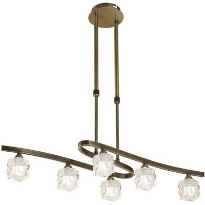 Inspired Lighting Inspired Mantra - Ice - Telescopic Semi Flush Convertible 6 Light G9 ECO - Antique Brass Inspired Lighting Inspired Mantra - Ice - Telescopic Semi Flush Convertible 6 Light G9 ECO - Antique Brass
