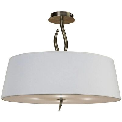 Inspired Lighting Ninette Semi Flush - Antique Brass - Ivory White Shade - Semi Flush Light Inspired Lighting Ninette Semi Flush - Antique Brass - Ivory White Shade - Semi Flush Light