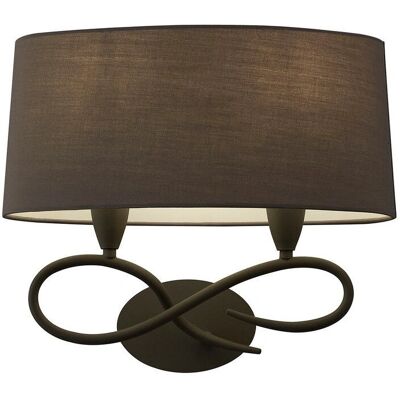 Inspired Lighting Lua Wall Lamp 2 Light E27 - Ash Grey - Wall Lamp Inspired Lighting Lua Wall Lamp 2 Light E27 - Ash Grey - Wall Lamp