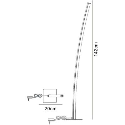 Inspired Lighting Inspired Mantra - Surf - Floor Lamp - Modern Dimmable 23W LED Satin Nickel Chrome - 142cm Inspired Lighting Inspired Mantra - Surf - Floor Lamp - Modern Dimmable 23W LED Satin Nickel Chrome - 142cm