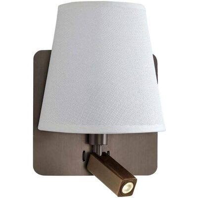 Inspired Lighting Bahia Wall Lamp - Large Back Plate - E27 + Reading Light Inspired Lighting Bahia Wall Lamp - Large Back Plate - E27 + Reading Light
