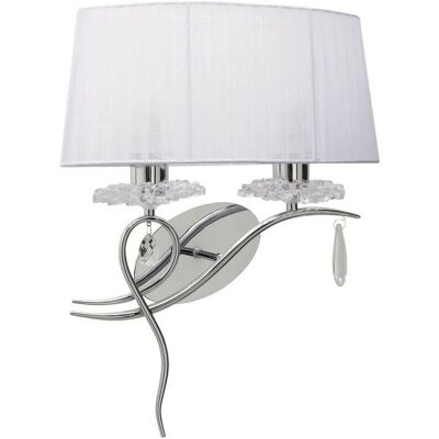 Inspired Lighting Inspired Mantra - Louise - Wall Lamp Right 2 Light E27 with White Shade Polished Chrome - Wall Lamp Inspired Lighting Inspired Mantra - Louise - Wall Lamp Right 2 Light E27 with White Shade Polished Chrome - Wall Lamp