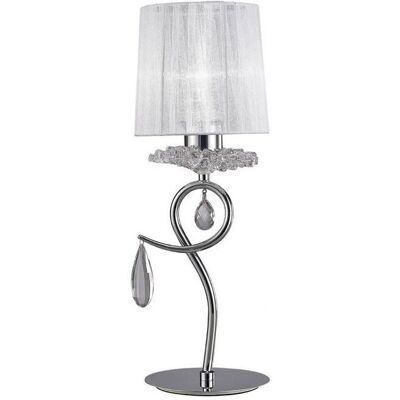 Inspired Lighting Louise Table Lamp - 1 Light E27 White Shade Chrome Crystal Inspired Lighting Louise Table Lamp - 1 Light E27 White Shade Chrome Crystal