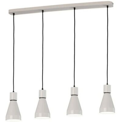 Inspired Lighting Fusion Kos Linear Ceiling Pendant - 4 Lights - White, Black Inspired Lighting Fusion Kos Linear Ceiling Pendant - 4 Lights - White, Black