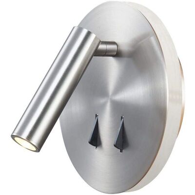 Inspired Lighting Inspired Mantra Fusion - Cayman - Luz de Pared + Luz de Lectura - LED 6W + 3W - Níquel Satinado Inspired Lighting Inspired Mantra Fusion - Cayman - Luz de Pared + Luz de Lectura - LED 6W + 3W - Níquel Satinado