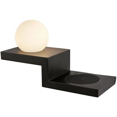 Inspired Lighting Zanzibar Wall Lamp with Induction Charger - Sand Black Inspired Lighting Zanzibar Wall Lamp with Induction Charger - Sand Black