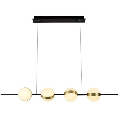 Lámpara colgante LED Lineal Cuba - 4 luces, 32W, Oro/Negro, 3000K Lámpara colgante LED Lineal Cuba - 4 luces, 32W, Oro/Negro, 3000K