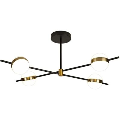 Lámpara de Techo Cuba 4 Luces - LED, Oro/Negro Lámpara de Techo Cuba 4 Luces - LED, Oro/Negro