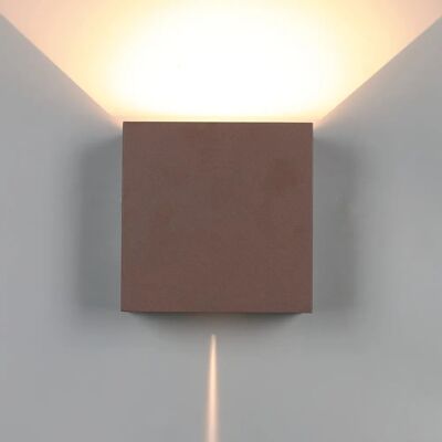 Lámpara de Pared Cuadrada Davos XL - Marrón Oxidado - 2x10W LED - 3000K - 1830lm - IP65 Lámpara de Pared Cuadrada Davos XL - Marrón Oxidado - 2x10W LED - 3000K - 1830lm - IP65
