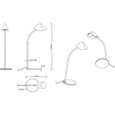 Inspired Lighting Capuccina Large 1 Light Table Lamp - White - 8.5W LED, 3000K Inspired Lighting Capuccina Large 1 Light Table Lamp - White - 8.5W LED, 3000K