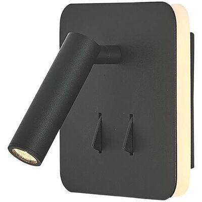 Luz de pared y lectura Inspired Lighting Cayman Cuadrada - Luz de pared, negro arena, doble interruptor Luz de pared y lectura Inspired Lighting Cayman Cuadrada - Luz de pared, negro arena, doble interruptor