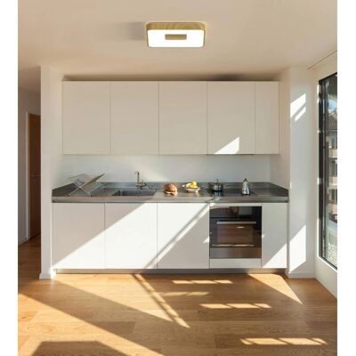Lámpara de Techo Coin Square Inspired Lighting 80W LED - Efecto Madera, Control Remoto, 2700K-5000K Lámpara de Techo Coin Square Inspired Lighting 80W LED - Efecto Madera, Control Remoto, 2700K-5000K