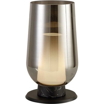 Lámpara de mesa Nora - Negro/Mármol/Cristal Cromado - Iluminación Moderna Lámpara de mesa Nora - Negro/Mármol/Cristal Cromado - Iluminación Moderna