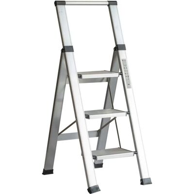 Homelux Aluminium Ladder - Wide Step 3 Steps - Stable & Foldable Homelux Aluminium Ladder - Wide Step 3 Steps - Stable & Foldable