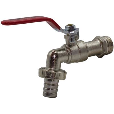 Robinet Courbé 3/4" Riegolux avec Adaptateur de Tuyau - Publicité Robinet Courbé 3/4" Riegolux avec Adaptateur de Tuyau - Publicité