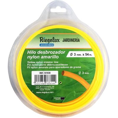 RIEGOLUX 107638 - Fil nylon pour coupe-bordures - Jaune - 3mm x 54m - Publicité RIEGOLUX 107638 - Fil nylon pour coupe-bordures - Jaune - 3mm x 54m - Publicité
