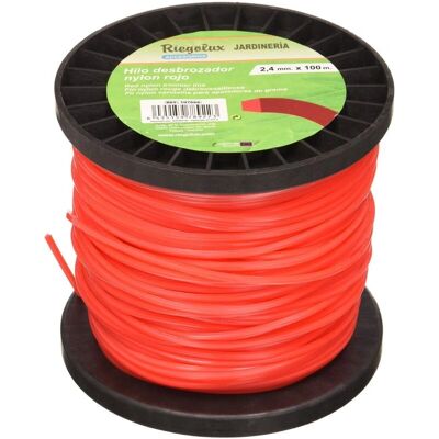RIEGOLUX Modello 107666 Filo Decespugliatore Quadrato in Nylon - Corda, Rosso, 2.4mm x 100m RIEGOLUX Modello 107666 Filo Decespugliatore Quadrato in Nylon - Corda, Rosso, 2.4mm x 100m