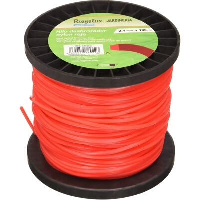 RIEGOLUX Modèle 107666 Ligne de Coupe en Nylon Carré - Fil, Rouge, 2,4mm x 100m - Publicité RIEGOLUX Modèle 107666 Ligne de Coupe en Nylon Carré - Fil, Rouge, 2,4mm x 100m - Publicité