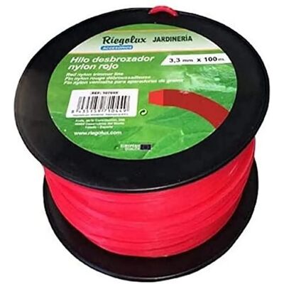 RIEGOLUX 107667 - Nylon Négyzet alakú Fűrész - 3mm x 100m - Piros RIEGOLUX 107667 - Nylon Négyzet alakú Fűrész - 3mm x 100m - Piros