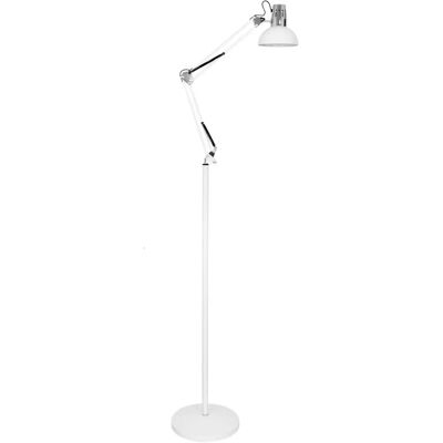 Fabrilamp - Lampada da terra regolabile con attacco E27 - Bianco e Cromo Fabrilamp - Lampada da terra regolabile con attacco E27 - Bianco e Cromo
