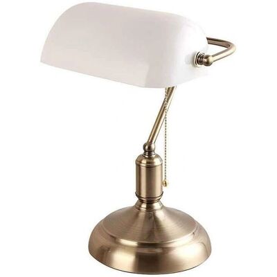 Lampada da Tavolo in Pelle/Bianco di Fabrilamp - Stile Western Classico Lampada da Tavolo in Pelle/Bianco di Fabrilamp - Stile Western Classico