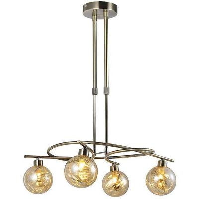 Fabrilamp Varanasi 4-Licht Leder Deckenleuchte Fabrilamp Varanasi 4-Licht Leder Deckenleuchte