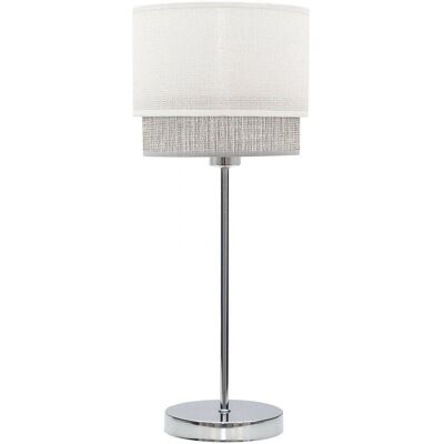 Lampada da Tavolo Kenya Bianco Grigio - Interni Lampada da Tavolo Kenya Bianco Grigio - Interni