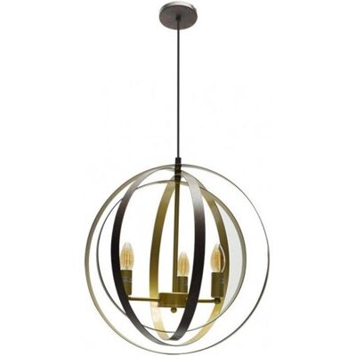Fabrilamp Pendelleuchte - Metall Braun/Gold - 3XE14, 46x46cm Fabrilamp Pendelleuchte - Metall Braun/Gold - 3XE14, 46x46cm