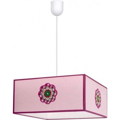 Lampada a Sospensione Rosa Petalo - E27, 60W, Poliestere, Quadrato Lampada a Sospensione Rosa Petalo - E27, 60W, Poliestere, Quadrato